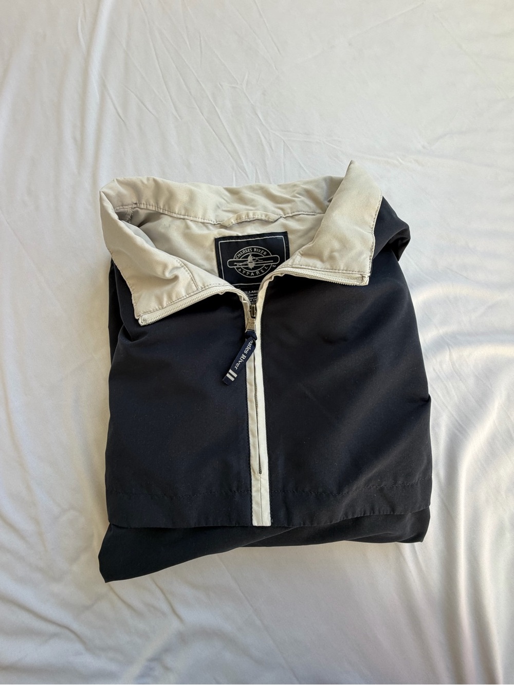Men's Golf Black and Cream Half-Zip Jacket